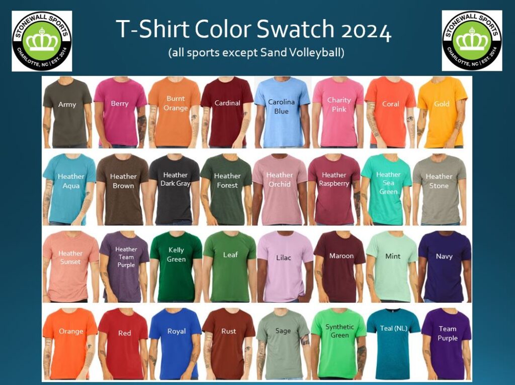 2024 Shirt Color Options
